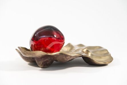 Catherine Vamvakas Lay, ‘Pomegranate with Casing - small, bright red, glass, bronze, still life sculpture’, 2013