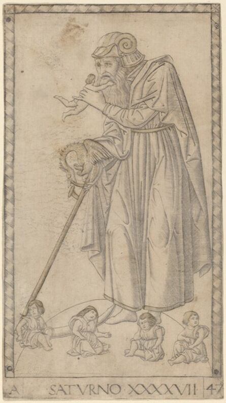 Master of the E-Series Tarocchi, ‘Saturno (Saturn)’, ca. 1465