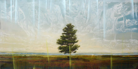 Peter Hoffer, ‘Guardian II - large, tree, landscape, impressionist, acrylic, resin on panel’, 2015