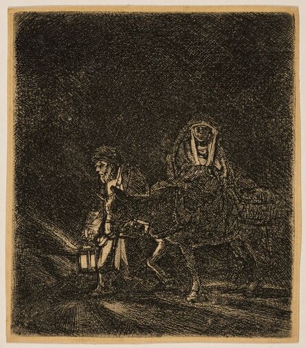 Rembrandt van Rijn, ‘The Flight into Egypt: A Night Piece’, 1651