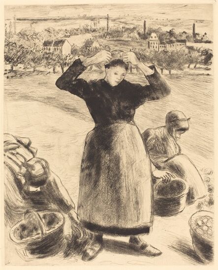 Camille Pissarro, ‘Gathering Potatoes (Recolte de pommes de terre)’, 1886