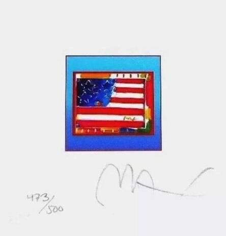 Peter Max, ‘Flag with Heart on Blue’, 2002
