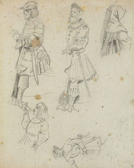 Eugène Delacroix, ‘Studies of courtiers in medieval dress’