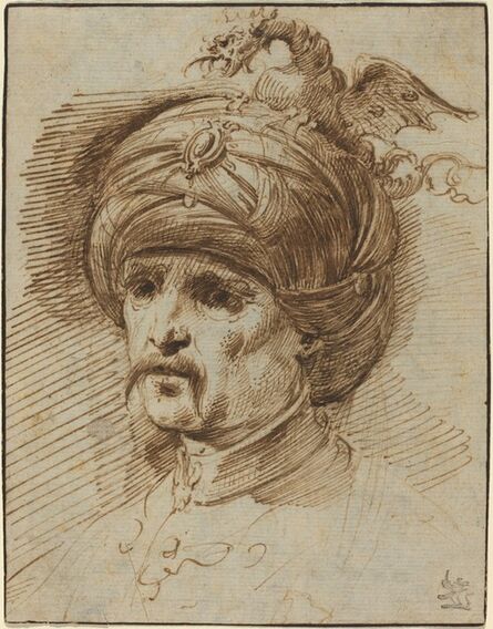 Christian Wilhelm Ernst Dietrich, ‘Oriental in a Fantastic Headdress’, 1731/1732