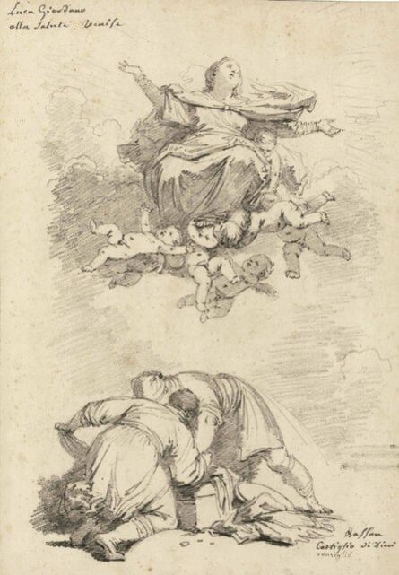Jean-Honoré Fragonard, ‘The Assumption of the Virgin, after Luca Giordano, and two figures, after Antonio Vassilacchi, l'Aliense’