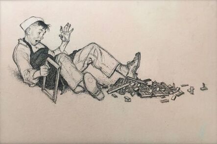 Norman Rockwell, ‘Printers Apprentice Takes a Tumble’, 1946