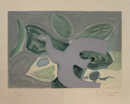 Georges Braque, ‘Oiseau gris sur fond vert’, 1962