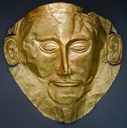 ‘Mask of Agamenon, funerary mask, from the royal tombs, Grave Circle A’, ca. 1600-1550 B.C.