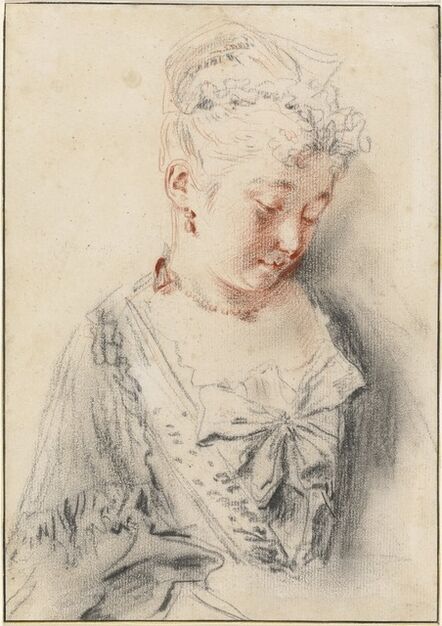 Jean-Antoine Watteau, ‘Seated Woman Looking Down’, ca. 1720/1721