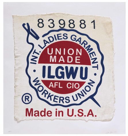 Analía Saban, ‘International Ladies Garment Workers Union, Made in USA, Clothing Tag’, 2019