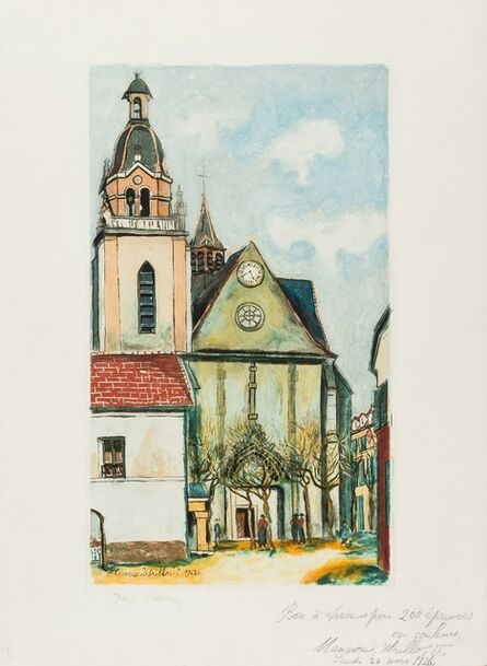 Maurice Utrillo, ‘L'église de Limours (Ginstet/Pouillon 654)’, 1926