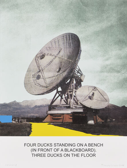 John Baldessari, ‘The News: Four Ducks Standing on a Bench...’, 2014
