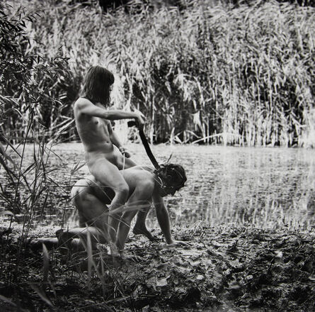 Cora Pongracz, ‘Otto Muehl, Action in Freudenau Water – Masochistic Jockey Action in the Mud Doris Heinrich, Malte Olschewski, Vienna’, 1969