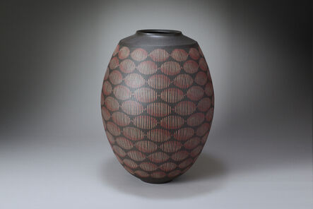 Maeda Hideo, ‘Flower vessel with  color inlay and line design’, 2012