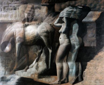 Armando Morales, ‘Nude, Horse, Incinerator’, 1974