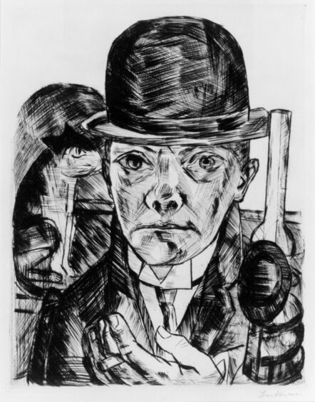 Max Beckmann, ‘Self-Portrait in Bowler Hat’, 1921