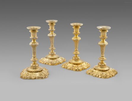 Paul Storr, ‘An Important Set of Four Silver- Gilt George IV Candlesticks’, London-1814