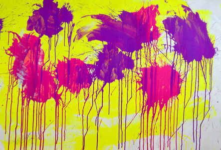 Ushio Shinohara 篠原 有司男, ‘Purple and Pink on Yellow and White’, 2014
