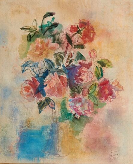 Jean Dufy, ‘Bouquet de rose dans un vase’, 1925