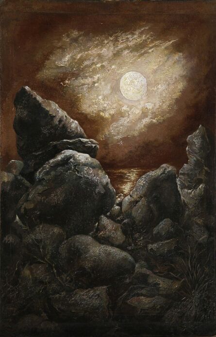 George Grosz, ‘Rocks at Bornholm, Denmark (Das Meer, die Felsen udn der immerwährende Mond)’, 1940