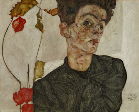 Egon Schiele, ‘Self-portrait with Chinese Lantern and Fruits’, 1912