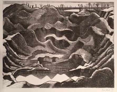 Paul Nash, ‘THE MINE CRATER, HILL 60, YPRES SALIENT’, 1917
