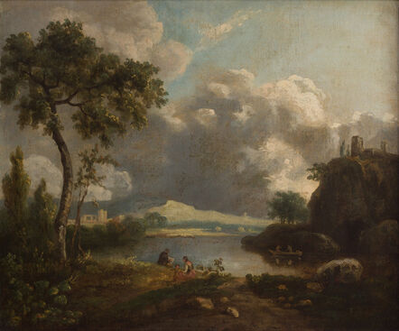 Richard Wilson (1713/14-1782), ‘Italian Landscape with Cliffs and Castle’, 1750-1760