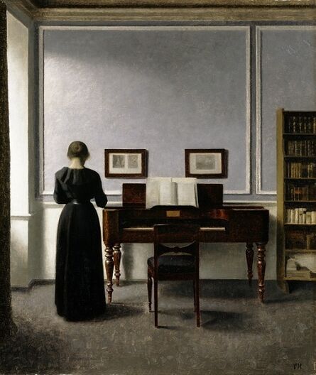 Vilhelm Hammershøi, ‘Interior. With Piano and Woman in Black. Strandgade 30.’, 1901