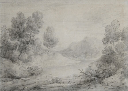 Thomas Gainsborough, ‘wooded landscape with track and pool’, ca. 1785
