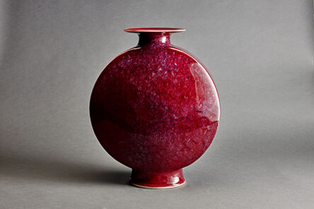 Brother Thomas Bezanson, ‘Canteen vase, copper red and purple glaze’