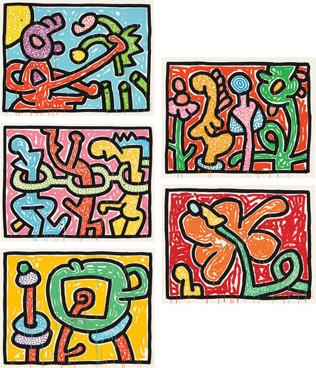 Keith Haring, ‘Flowers (L. pp. 165-167)’, 1990