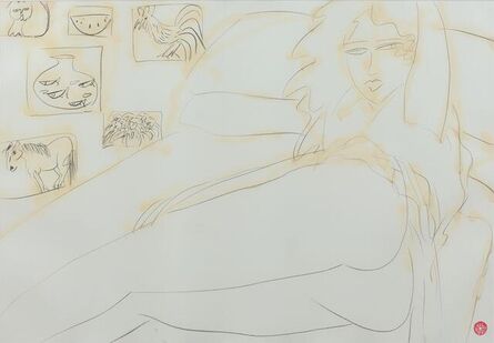 Walasse Ting 丁雄泉, ‘FEELING COLD AND LONELY 我感到冷和孤单’, 1997