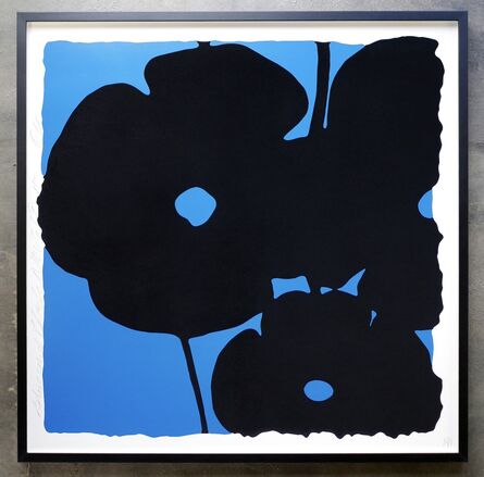 Donald Sultan, ‘Blue and Black Poppies (FRAMED)’, 2015