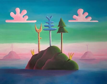 Daisy Dodd-Noble, ‘Two pink clouds and two pink islands’, 2021