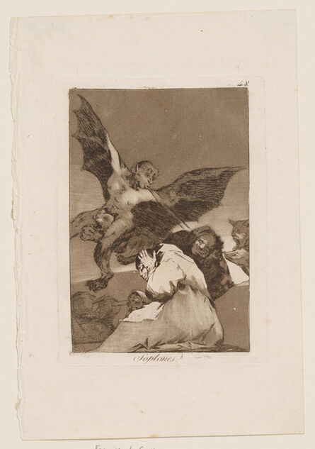 Francisco de Goya, ‘Soplones (Tale Bearers - Blasts of Wind), Plate 48 from Los Caprichos ’, 1799