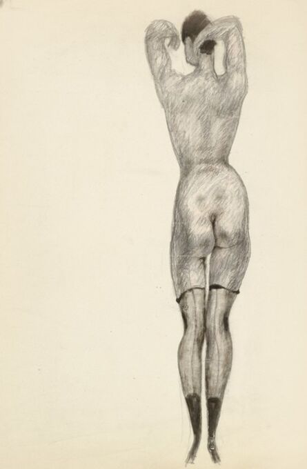 Alfons Walde, ‘Nude from the Back with Half Stockings’, ca. 1919