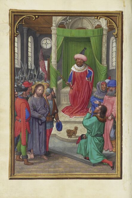 Simon Bening, ‘Christ before Herod’, 1525-1530