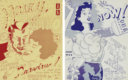 Jim Nutt, ‘Untitled (Hairy Who Exhibition Poster for the San Francisco Art Institute); and Untitled (Hairy Who Exhibition Poster for the Hyde Park Art Center’, 1968