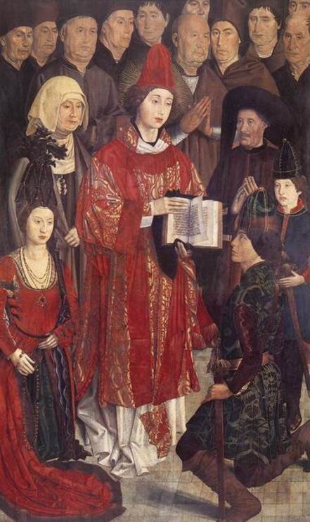 Nuno Gonçalves, ‘Saint Vincent with the Portuguese Royal Family, panel from the Altarpiece of Saint Vincent’, ca. 1465-67