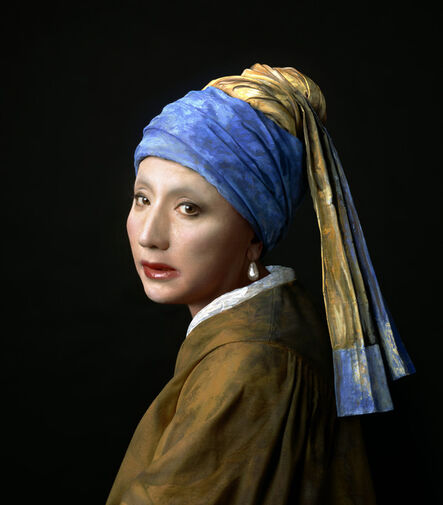 Yasumasa Morimura 森村 泰昌, ‘Vermeer Study: Looking Back (Mirror)’, 2008