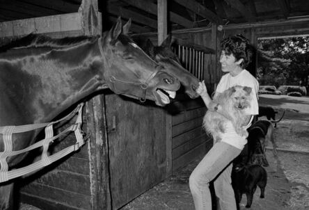 Sage Sohier, ‘Laura in the stable with horses and dogs, Rowley, Massachusetts’, 1992
