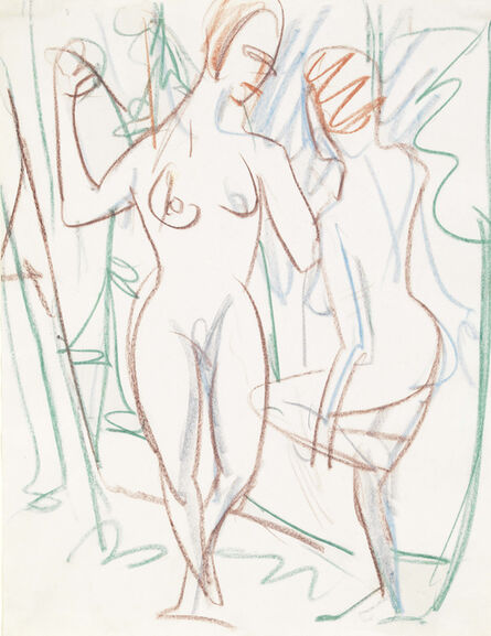 Ernst Ludwig Kirchner, ‘Zwei Mädchen im Sertig-Tal’, 1926