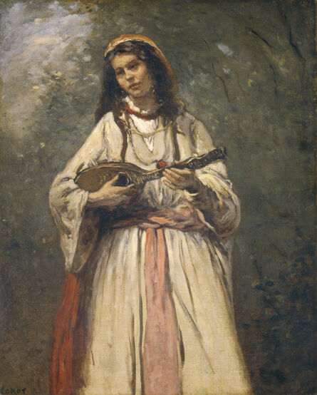 Jean-Baptiste-Camille Corot, ‘Gypsy Girl with Mandolin’, ca. 1870