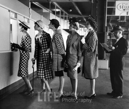 Nina Leen, ‘Race Track Fashions at Roosevelt Raceway Window, New York’, 1958