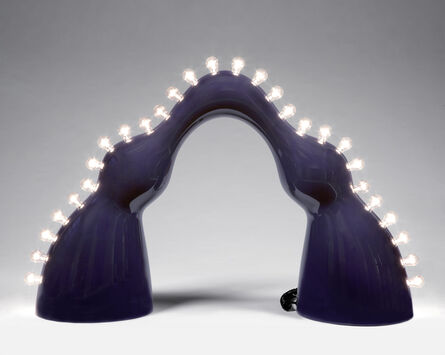 Wendell Castle, ‘"Raquel" floor lamp in dark blue auto body paint on gel-coated fiberglass-reinforced plastic with an illuminated spine. ’, 2009