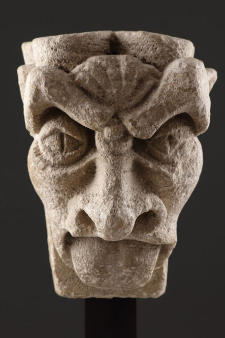 European Works of Art, ‘An English Medieval Carved Limestone Grotesque of a Long Tongue Poking Demon ’, 1300-1500