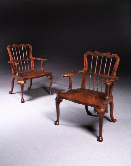 Unknown, ‘A PAIR OF GEORGE II MAHOGANY HALL ARMCHAIRS’, ca. 1750