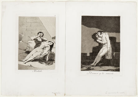 Francisco de Goya, ‘Two Plates from Los Caprichos, 1799; Tantalo, plate 9, and El amor y la muerte, plate 10’, 1799