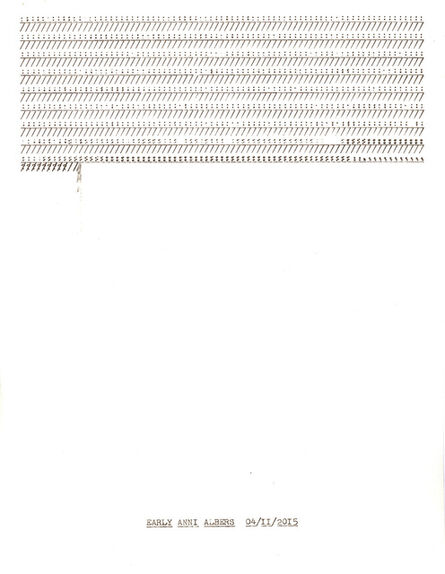 Lenka Clayton, ‘"Early Anni Albers" in the series "Typewriter Drawings"’, 2015