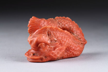 Cabinet du Curiosities, ‘Rare Large Sicilian Trepani Carved Red Coral Figure of a Dolphin’, ca. 1700